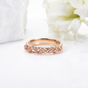 Anillo de Eternidad Messi Jewelry MSR-1753 de Oro de 14K con Diseño Elegante y Diamantes Cultivados en Laboratorio, Anillo de Boda - Product Image 1