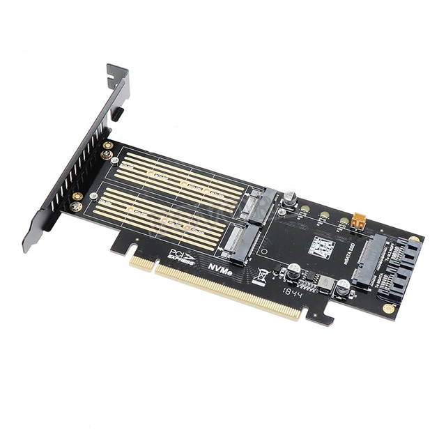M2 NVMe SSD NGFF to PCIE 3.0 X16 Adapter M Key B Key MSATA PCI Express 3.0 NVME M.2 SSD MSATA 3 in 1 Converter