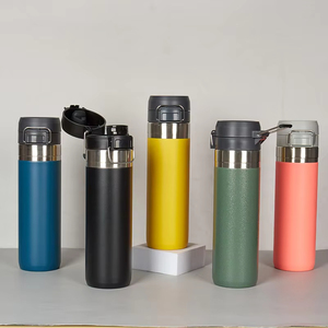 Großhandel Isolierte Edelstahl Wasser flasche Benutzer definiertes Logo Auslaufs ichere Sport Quick Flip <span class=keywords><strong>GO</strong></span> Wasser flasche mit Druckknopf deckel - Product Image 6