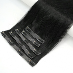 Extensions de cheveux humains vierges russes bruts, 100% Remy de haute qualité, invisibles, double trame, lisses, à clips, couleur personnalisée - Product Image 3
