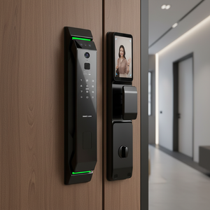 Cerradura de Puerta Inteligente Digital con Reconocimiento Facial 3D, <span class=keywords><strong>Control</strong></span> Remoto Tuya, Huella Dactilar y Cámara - Product Image 1