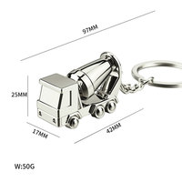 Porte-clés Camion Bétonnière Personnalisé avec Logo en Alliage de Zinc 3D – Cadeau Souvenir de Construction