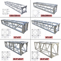 Système de levage de scène en treillis d'aluminium pour support au sol, avec hauteur réglable et conception légère, pour utilisation sur scène