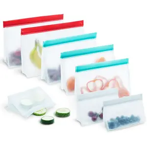 Yongli dondurucu kapları hava geçirmez aperatif öğle yemeği çanta Zip kilit pişirme mutfak koruyucu fermuarlı yeniden kullanılabilir silikon gıda saklama çantası