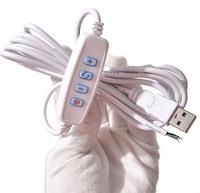 Câble de variateur d'intensité USB 5V en cuivre pur tressé avec interrupteur marche/arrêt pour lampes LED