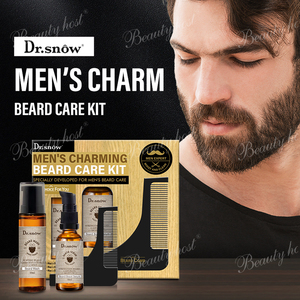 Nouveauté Ensemble de soins de la barbe pour <span class=keywords><strong>homme</strong></span>-Nettoyant, sérum Boost, peigne, kit de 3 pièces-Cadeau de toilettage de barbe pour fils, mari, petit ami - Product Image 1