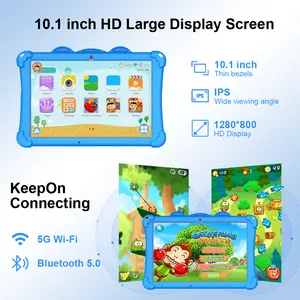 Tablet Android 2024 untuk anak, tablet menulis WlFl 10.1 inci 4GB + 64GB, mesin baca edukasi untuk anak-anak