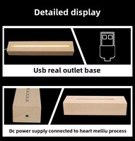 Vente en gros de veilleuse LED Stonelamp Holder Base de lampe Logo personnalisé en bois USB Décoration en bois Souvenir Modern Wood Crafts Beech