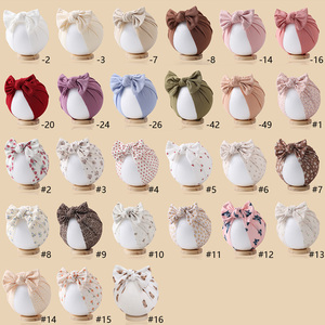 Gorro de punto elástico <span class=keywords><strong>con</strong></span> lazo grande y estampado floral, <span class=keywords><strong>turbante</strong></span> acanalado <span class=keywords><strong>para</strong></span> bebé, gorro <span class=keywords><strong>con</strong></span> lazo arrugado <span class=keywords><strong>para</strong></span> bebé - Product Image 2