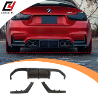 Diffuseur arrière de haute qualité de style V pour BMW F80 F82 M3 M4 2014-2020, design minimaliste, aspect carbone noir brillant, kit d'accessoires ABS