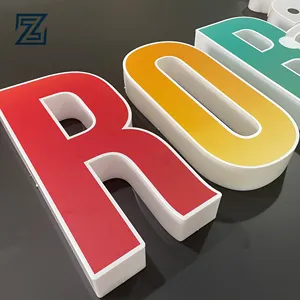 Lettere del segno del logo 3d luci acriliche lettera logo segno pubblicitario pubblicità all'aperto grande colore in piedi lettera led