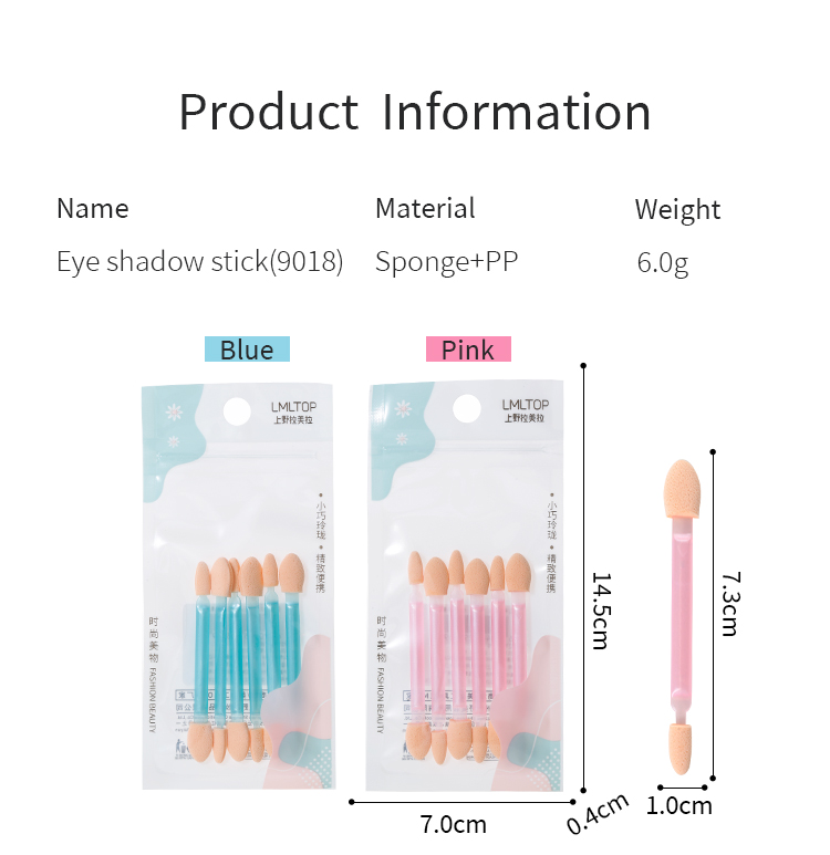 LMLTOP 6pcs Mini Eyes Makeup Eyeshadow Blending Brush Makeup Brush Set Private Sponge Head Fluffy Eyeshadow Brush 9018