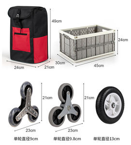 Houten Vierwielige Handtruck Dolly Opvouwbare Trap Klimmende Winkelwagentje Trolley Met Op Maat Gemaakte Oem-Ondersteuning - Product Image 6