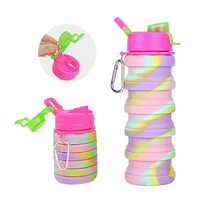 Produits en gros Silicone Pliant Pliable Pliable Sport Bouteille D'eau Portable