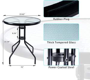Bistro Set Outdoor Metal Furniture of 3 <strong>Garden</strong> Black Patio <strong>Table</strong> <strong>and</strong> <strong>Chair</strong> Mosaic 3 Piece <strong>Clearance</strong> French - Product Image 3