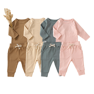 Ensembles <span class=keywords><strong>de</strong></span> pyjamas à manches longues pour bébés nouveau-nés Printemps Automne Vêtements en <span class=keywords><strong>tricot</strong></span> pour enfants <span class=keywords><strong>Tenues</strong></span> pour garçons et filles - Product Image 1