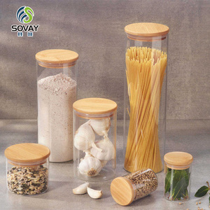 Nhà Máy Giá lưu trữ nhà bếp thủy tinh borosilicate thực phẩm lưu trữ lọ với nắp kín - Product Image 1