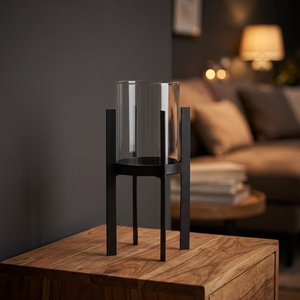 Black Metal Iron <b>Hurricane</b> <b>Candle</b> <b>Holders</b> for Home Decoration and Christmas Handmade - Product Image 2