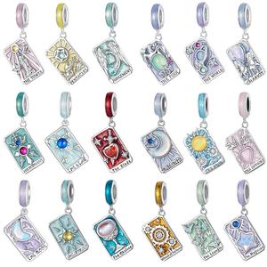 S925 argento tarocchi accessori fai da te ciondolo stile retrò originale con stella luna di energia perline oro placcato Fine ciondoli ciondoli - Product Image 2