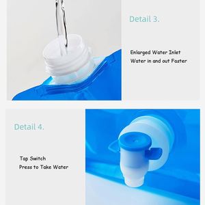 Custom Beverage Packaging Bags Outdoor Camping <b>5L</b> 10L Folding Plastic PE Drinking <b>Water</b> Bag Foldable Spout Bag with Handle Tap - Product Image 4