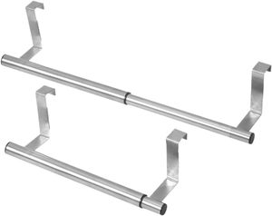 Space-Saving No-Drill <b>Over</b> <b>Door</b> Towel Rack Stainless Steel Retractable <b>Hook</b> Hanger for Kitchen Cabinet & Bathroom Storage Rack - Product Image 1