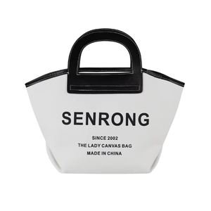 Sac en toile recyclée avec poignée en cuir 2022, impression personnalisée, 100% coton biologique, vente en gros pour femmes, multifonctionnel - Product Image 2