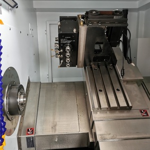 Ngang biến nghiêng giường <span class=keywords><strong>CNC</strong></span> máy tiện LC-25 gang loại <span class=keywords><strong>fanuc</strong></span> kim loại servo trục chính sống công cụ Collet cho nhiệm vụ ánh sáng - Product Image 5