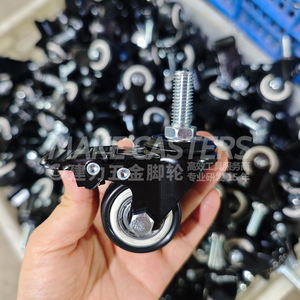 1,5 "2" 2,5 "3" 4 "5" Zoll Schraube M8 M10 M12 PVC-Rollen Räder Mittelschweres Lager PP Schwarz Möbel wagen Schwenk bremse LOGO anpassen - Product Image 5