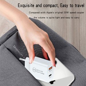 PD20W Charger 5V4A EU/US/UK Standard Type-c QC3.0 Dual Port Fast Charging <b>Adapter</b> Manufacturer Charging Head - Product Image 4
