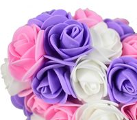 Bunga Buatan Kustom Berbentuk Beruang Mawar Warna Polos untuk Ulang Tahun dan Hari Ibu Pernikahan dengan Kotak Hadiah Pink 10 inci.