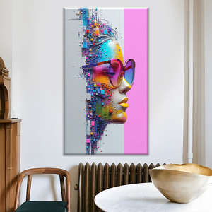 Impression <span class=keywords><strong>sur</strong></span> <span class=keywords><strong>toile</strong></span> abstraite de femme de <span class=keywords><strong>Pop</strong></span> <span class=keywords><strong>Art</strong></span>, <span class=keywords><strong>art</strong></span> mural coloré de <span class=keywords><strong>portrait</strong></span> de pixel, décor à la maison moderne - Product Image 2