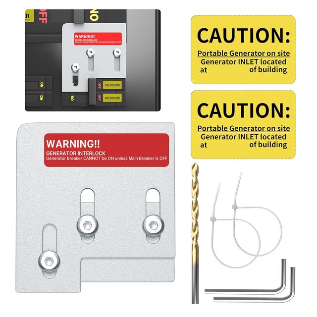 150/200A Electric Circuit Breakers Control Panel 1-3/8" Spacing Horizontal Breaker Interlock Switch Kit for Generator