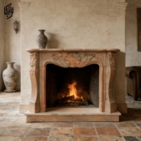 Cheminée classique de style français en marbre naturel sculpté à la main, personnalisée, pour la décoration intérieure de villa