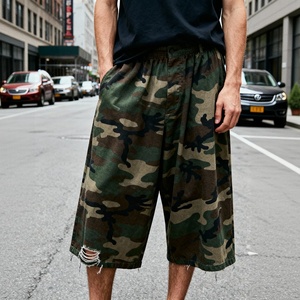 Custom Oversized Summer Camouflage Shorts De Hombre High Quality Cotton Distressed Baggy Shorts Pants Camo Cargo Shorts for Men - Product Image 2