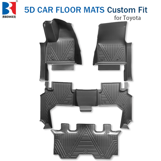 5D TPE Car Floor Mats 4 Pieces Full Set Anti slip Waterproof for Toyota Land Cruiser LC300 2021+