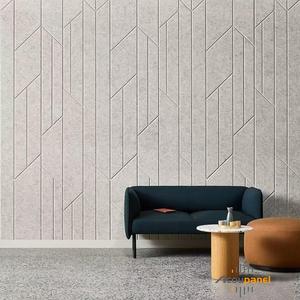 Panneaux acoustiques en feutre polyester PET gris clair de haute qualité, design personnalisé, absorption acoustique - Product Image 6