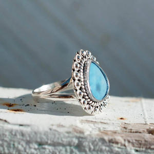 Anello da Cocktail da Donna T0982 con Acquamarina a Goccia, Montatura a Castone, Gioiello alla Moda, Idea Regalo - Product Image 5