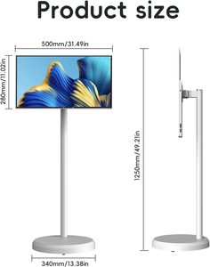 Téléviseur intelligent portable 21,5 pouces avec écran tactile 1080p HD LCD sans fil sur roulettes, idéal comme cadeau pour le Nouvel An – Meilleure vente - Product Image 6
