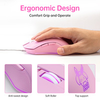 Mouse Ergonómico para Diestros, 3600 DPI, Tipo-C, Cableado, RGB, para Juegos, Conexión USB, Compatible con Teléfonos Inteligentes y PC