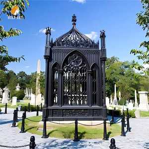 MILY Diseño personalizado Estilo único Gótico Lujo Hierro forjado Gazebo para jardín Cementerio Decoración - Product Image 4