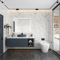 Papier peint adhésif en pierre de marbre véritable pour salle de bain, carreaux autocollants