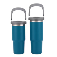 Termo de Acero Inoxidable Multicolor en Oferta, Taza de Viaje Portátil con Asa para Viajeros y Actividades al Aire Libre
