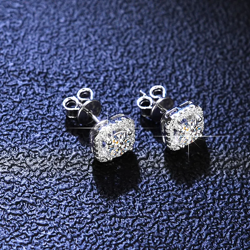 Vàng trắng mạ bạc moissanite bông tai 925 sterling Silver Gold mạ thả đá quý aretes de plata đồ trang sức mỹ làm việc