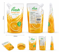 Pochette souple personnalisée avec bec verseur pour jus de fruits, 330 ml, anti-fuite, avec bouchon