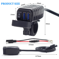 12V vélo électrique moto USB chargeur de téléphone charge rapide 5V 2.1A alimentation Mobile Port USB prise Cigarette 12-24V chargeur de voiture