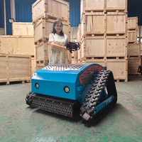 Tondeuse à gazon robotisée télécommandée, homologuée CE EPA, pour tous terrains, avec chenilles en caoutchouc agricoles
