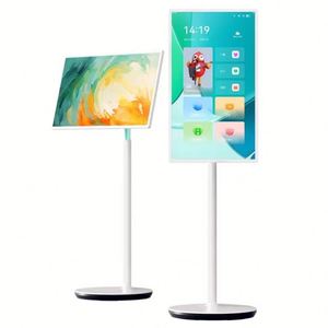 Tablette portable LED blanche en direct pour influenceurs Affichage HD de 23.8 pouces Caméra intégrée Diffusions en temps réel Android10 OS - Product Image 1