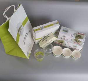 Taza Kraft portátil personalizada para llevar, papel para restaurante de hotel, café, helado, postre, tazas para pastel, pared simple/doble con tapas - Product Image 3