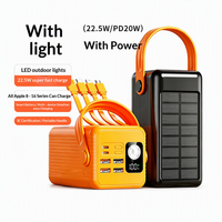 Vente en gros d'usine, batterie externe en plastique 22,5W à charge rapide 100000mAh, lampe solaire de camping, grande capacité, portable, pour l'extérieur