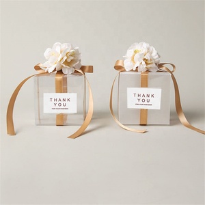 Hộp Đựng Kẹo Nhựa Quà Tặng Đám Cưới Lãng Mạn Hộp Đựng Sô Cô La <span class=keywords><strong>PVC</strong></span> Trong Suốt Hình Thú Cưng Có Ruy Băng Hoa - Product Image 6